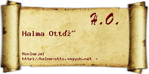 Halma Ottó névjegykártya
